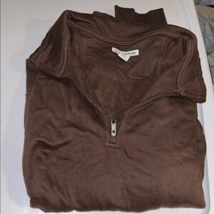 Amazon Essentials Men's Brown Zip-Up Sweater